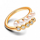 Anillo Abierto Perlas Cultivadas de Agua Dulce y Gemas 163146C01  PANDORA