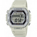 CASIO Coleccion MWD-110H-8AVEF Reloj Digital Blanco Correa Resina,cronometro Alarmas, Resist Al Agua