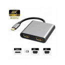 ANDOWL Adaptador Tipo C a 2XHDMI+USB+TIPO C  Q-HD400