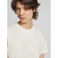 Monologo Applique Tee Ivory  CALVIN KLEIN