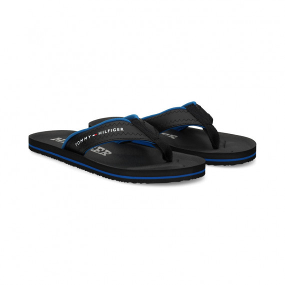 Flip Flop Vivo Azul Piel Negro  TOMMY HILFIGER