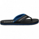 Flip Flop Vivo Azul Piel Negro  TOMMY HILFIGER