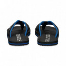 Flip Flop Vivo Azul Piel Negro  TOMMY HILFIGER