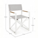 Silla de Director Rosebud Color Blanco/gris con Teca Terrazza®  TERRAZZA COLLECTION