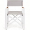 Silla de Director Rosebud Color Blanco/gris con Teca Terrazza®  TERRAZZA COLLECTION