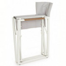 Silla de Director Rosebud Color Blanco/gris con Teca Terrazza®  TERRAZZA COLLECTION