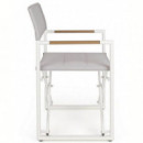 Silla de Director Rosebud Color Blanco/gris con Teca Terrazza®  TERRAZZA COLLECTION