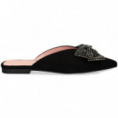 Lazo Strass Mule ante Negro  PRETTY BALLERINAS