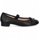Bailarina Lazo+tira Piel Negro  PRETTY BALLERINAS