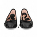 Bailarina Lazo+tira Piel Negro  PRETTY BALLERINAS