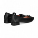 Bailarina Lazo+tira Piel Negro  PRETTY BALLERINAS