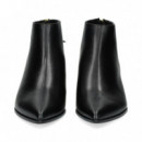 Botin Cremalleta en Talon Piel Negro  UNISA