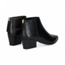 Botin Cremalleta en Talon Piel Negro  UNISA
