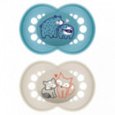 MAM ORIGINAL CHUPETE SILICONA + 6 MESES MATT A PACK DOBLE