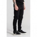 Pantalón Gk Ripped Slim Fit Jeans Negro  GIANNIKAVANAGH