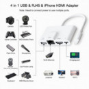 Adaptador Compatible Lightning a Ethernet, HDMI y USB  (THT-022)  VARIOS