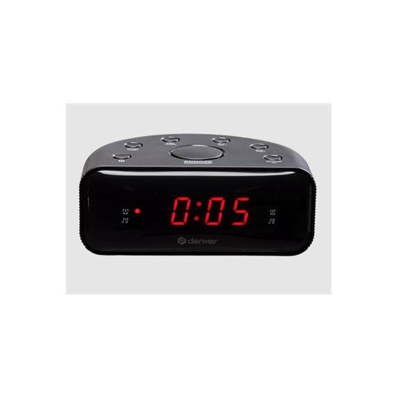 DENVER Reloj Despertador con Radio Fm CR-430NEGRO