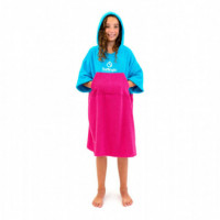 Poncho SURFLOGIC Junior Cyan/rosa Neon