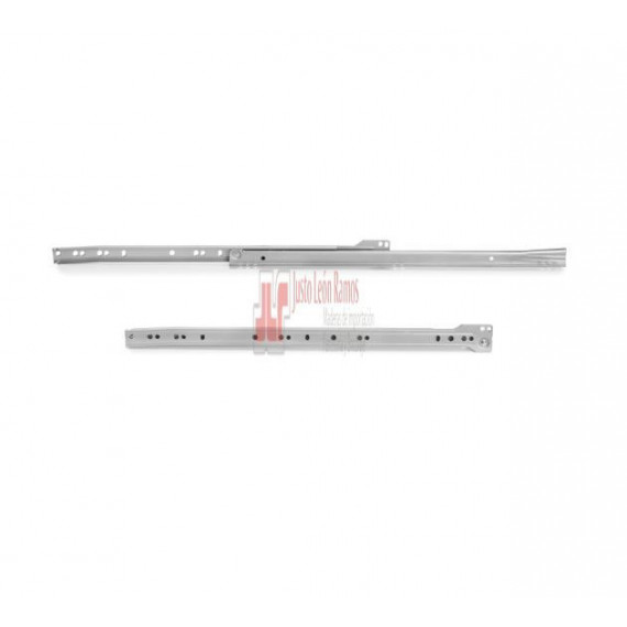 Juego De Guías De Ruedas Para Cajones Cierre Con Caída T30, Longitud 800mm, Acero, Pintado Aluminio