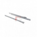 Juego De Guías De Ruedas Para Cajones Cierre Con Caída T30, Longitud 800mm, Acero, Pintado Aluminio