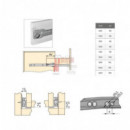 Juego De Guías De Ruedas Para Cajones Cierre Con Caída T30, Longitud 800mm, Acero, Pintado Aluminio
