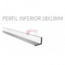 Perfil Para Guia Inferior De Puertas Plegables - 2 Metros Longitud