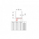 Perfil "u" Pvc Negro - Dimensión 19 Mm X 19 Mm X 2.5 M