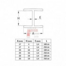 Union "h" Pvc Blanco - Dimensión 20 Mm X 16 Mm X 2.5 M