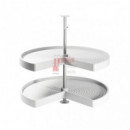 Juego De Bandejas Giratorias Shelvo 3/4, Para Módulo 900mm, Plástico Y Aluminio, Blanco