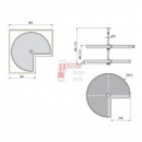 Juego De Bandejas Giratorias Shelvo 3/4, Para Módulo 900mm, Plástico Y Aluminio, Blanco