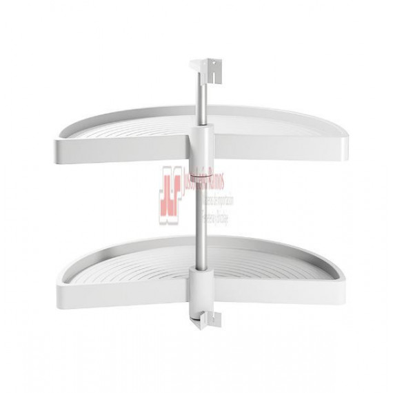Juego De Bandejas Giratorias Shelvo 1/2 Luna, Para Módulo 900mm, Plástico Y Aluminio, Blanco