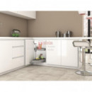 Juego De Bandejas Giratorias Shelvo 1/2 Luna, Para Módulo 900mm, Plástico Y Aluminio, Blanco