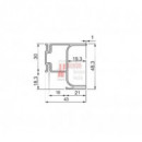 Perfil Gola Vertical Lateral - Aluminio - Longitud 2.55 Metros