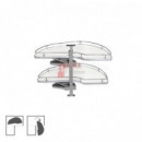 Sistema De Rincón Extraíble Para Mueble De Cocina Lake, Derecha, Acero Y Varios, Pintado Blanco