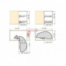 Sistema De Rincón Extraíble Para Mueble De Cocina Lake, Derecha, Acero Y Varios, Pintado Blanco