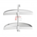 Juego De Bandejas Giratorias Shelvo 1/2 Luna, Para Módulo 800mm, Plástico Y Aluminio, Blanco