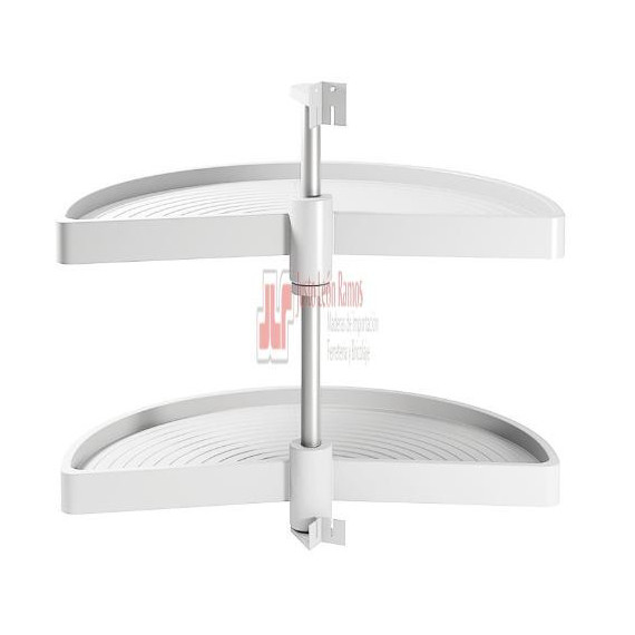 Juego De Bandejas Giratorias Shelvo 1/2 Luna, Para Módulo 800mm, Plástico Y Aluminio, Blanco