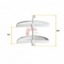 Juego De Bandejas Giratorias Shelvo 1/2 Luna, Para Módulo 800mm, Plástico Y Aluminio, Blanco