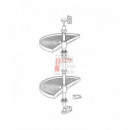 Juego De Bandejas Giratorias Shelvo 1/2 Luna, Para Módulo 800mm, Plástico Y Aluminio, Blanco