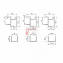 Juego De Tiradores Perfil Sharp - Modelo Armario - Acabado Blanco - Longitud 2.70 M