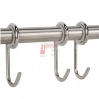 Colgador Adhesivo De Cocina Con 5 Ganchos Supra, Acero Inoxidable