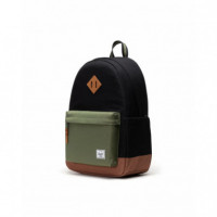 Mochila HERSCHEL Heritage™ Backpack 24L Black Four Leaf Clover Saddle Brown