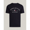 Camiseta con Logo Bordado de TOMMY HILFIGER