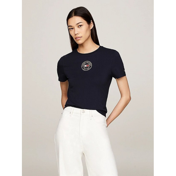 Camiseta de Corte Slim con Sello de TOMMY HILFIGER