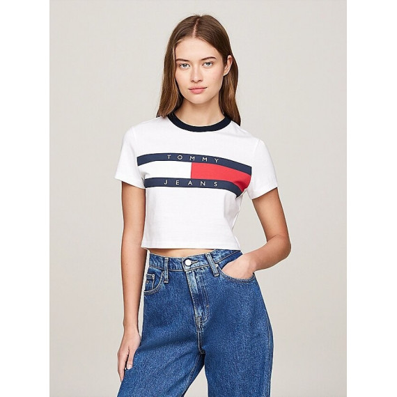 Camiseta de Corte Cropped Slim de Tommy Jeans  TOMMY HILFIGER