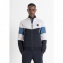 Sudadera con Cremallera Regular Fit de Tejido Mezcla de Algodón con Bandas de ANTONY MORATO