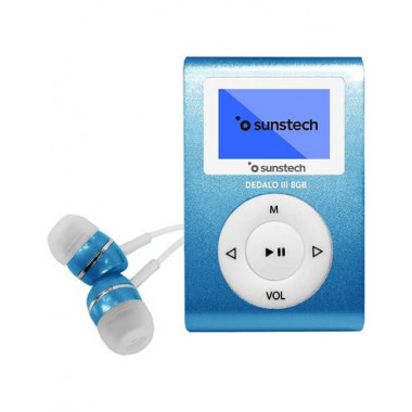 SUNSTECH Reproductor MP3 Dedalo Iii Azul 8 Gb, Radio Fm, Auriculares Incluidos