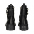 Botin Velcro Achas Piel Negro  LOVE MOSCHINO