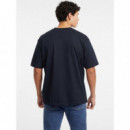 Camiseta Holgada con Estampado Retro de GUESS JEANS