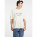 Camiseta Holgada con Estampado Retro de GUESS JEANS